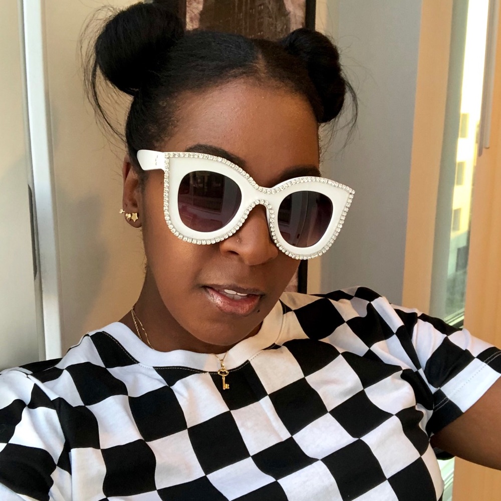 Oversized Crystal Cateye Sunglasses